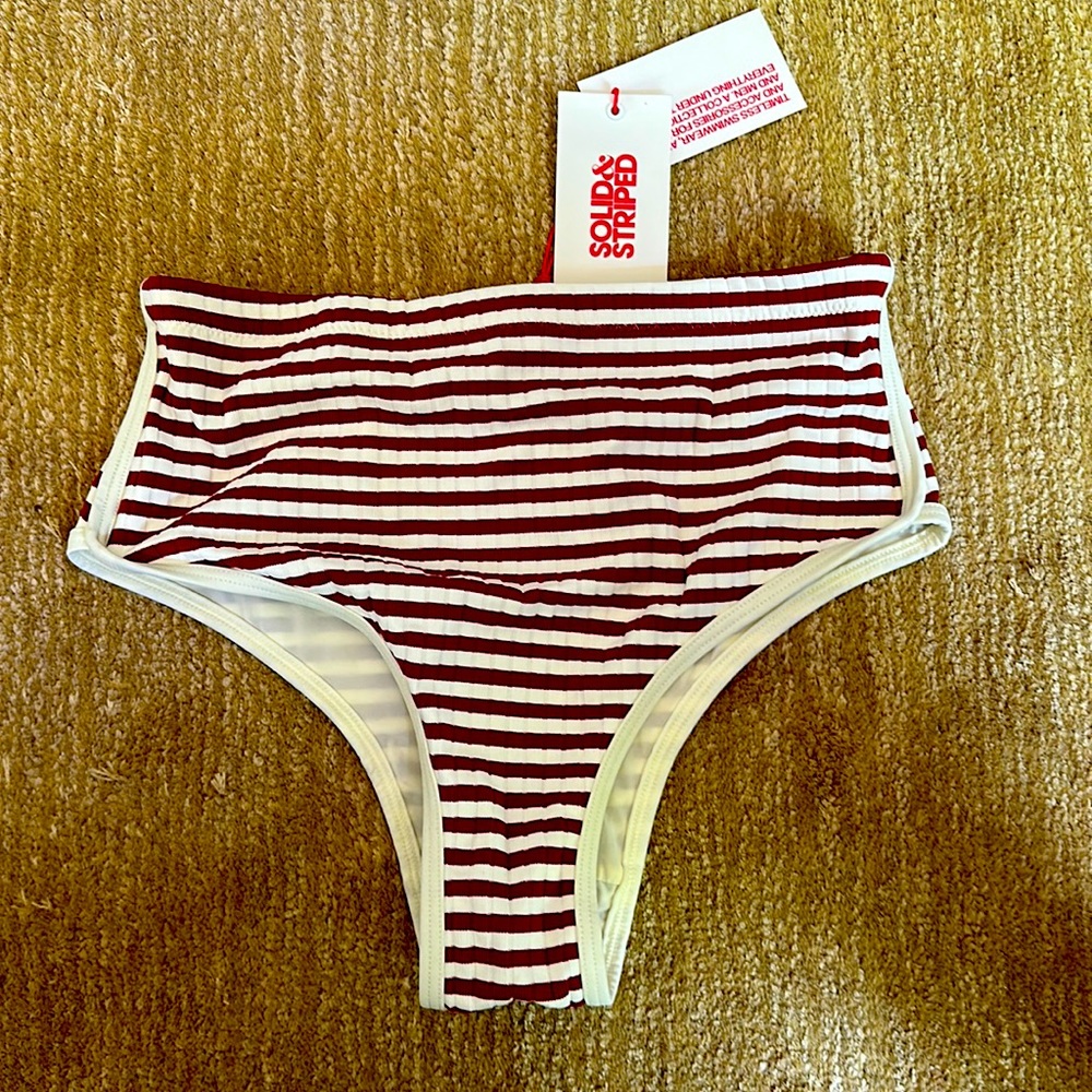 NWT Solid & Striped Anthro high waist bikini bottoms